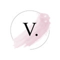 Pink Brush Stroke Letter Logo Design. Pink Paint Logo Leters Icon Royalty Free Stock Photo